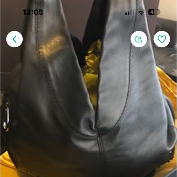 NEW $2650 VBH ‘Nap Sac’ XL hobo style smooth black leather suede lining w/studs - Picture 9 of 9